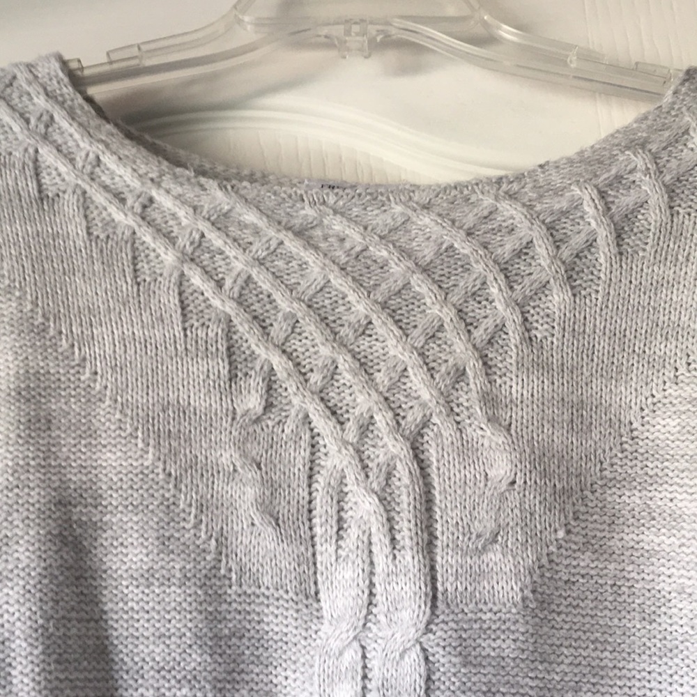 Lace Up Gray Sweater - Picture 3 of 4